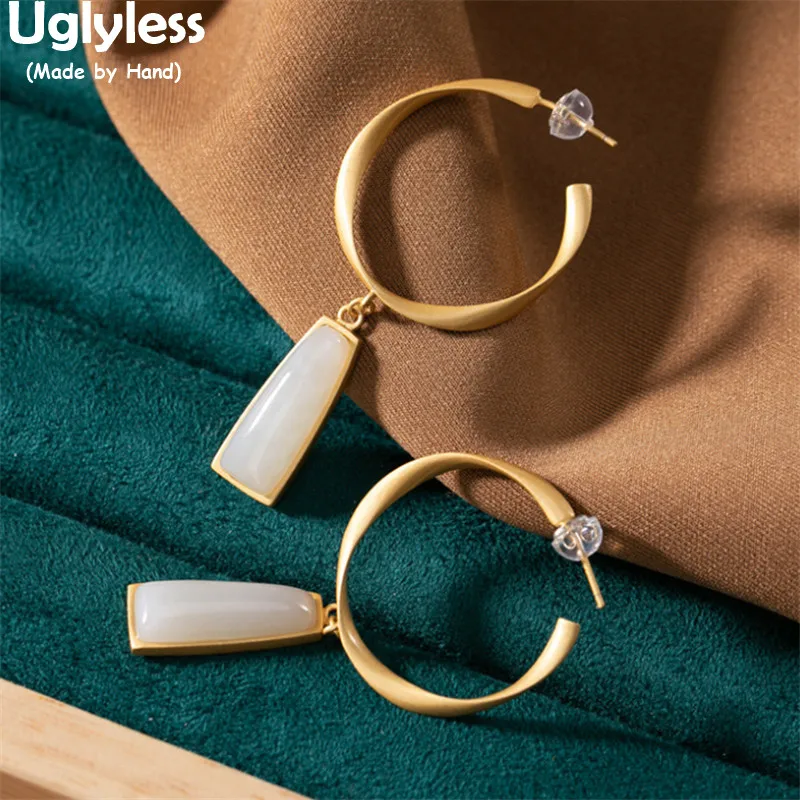 Uglyless Luxury Gold Twist Circles Earrings for Women Big Size Creative Simple Fashion Earrings Square Agate Jade Jasper Brincos
Uglyless Luxury Gold Twist Circles Earrings for Women Big Size Creative Simple Fashion Earrings Square Agate Jade Jasper Brincos