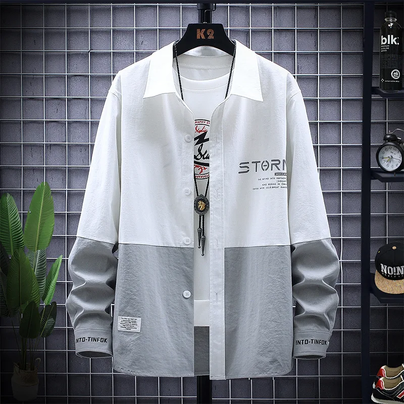 sleeve shirt autumn letter printing shirt Korean style Hong Kong style work clothes loose color matching casual coat
sleeve shirt autumn letter printing shirt Korean style Hong Kong style work clothes loose color matching casual coat