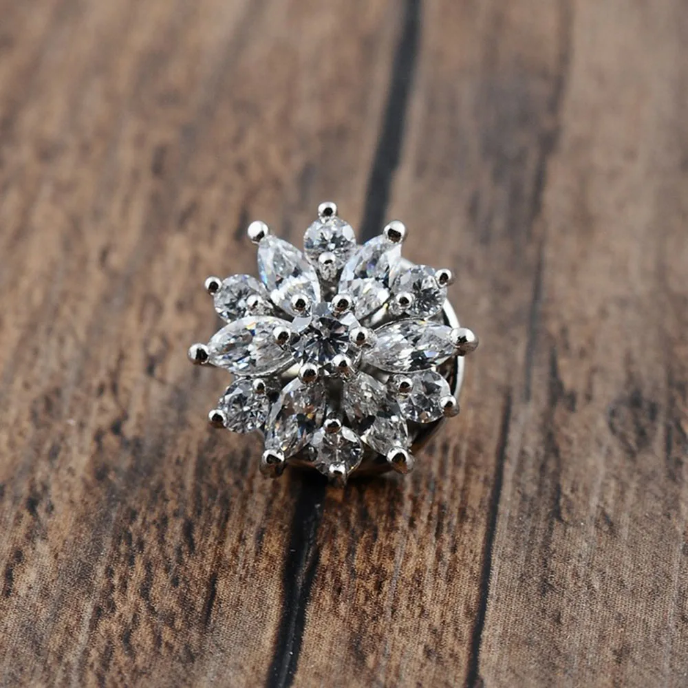 

1.4cm Women's Mini Brooches Flower Zircon Lapel Pin Clothing Decoration Girl Brooch Accessories for Women
