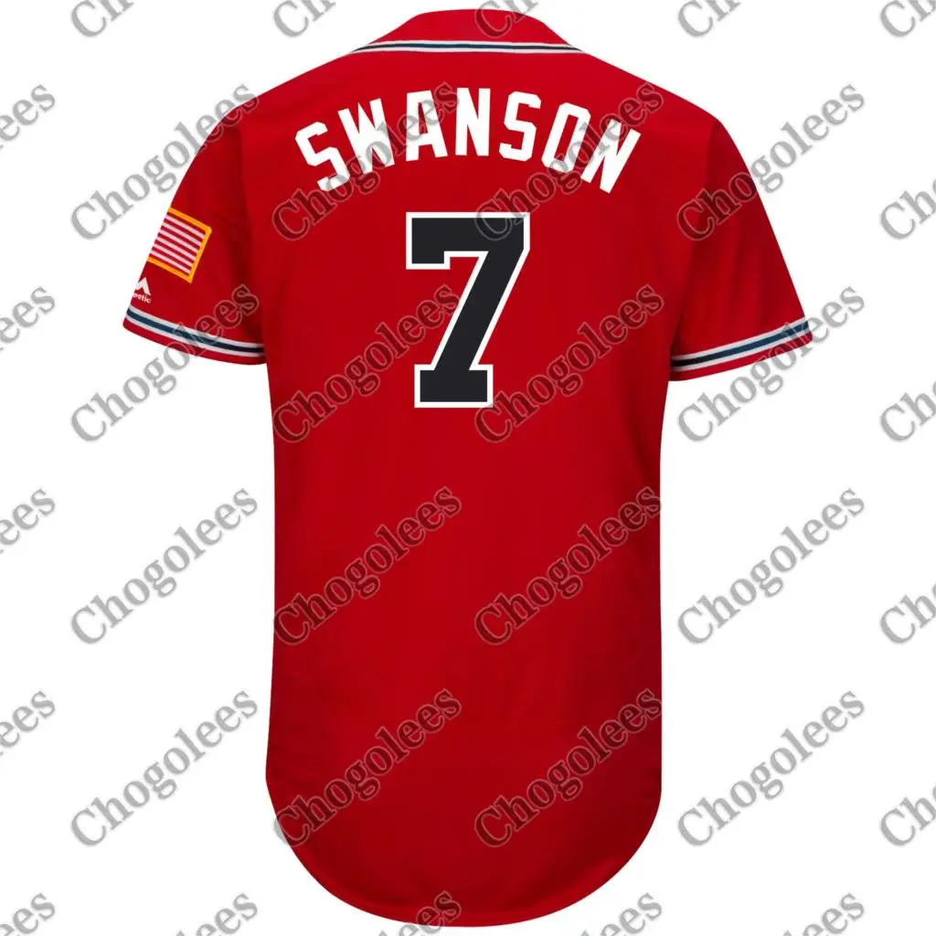 

Baseball Jersey Dansby Swanson Atlanta Majestic Alternate Collection Flex Base Player Jersey - Scarlet