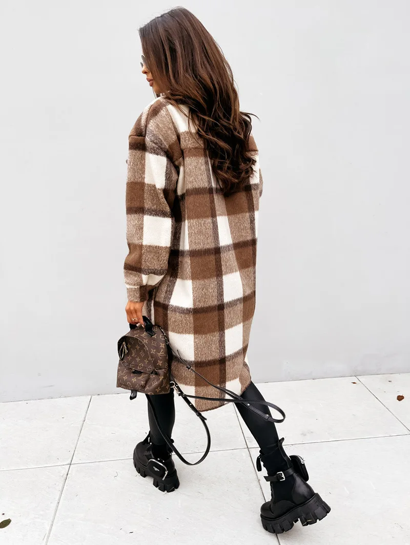 Zoulv Winter Plaid Printed Woolen Long Coat Shirt Lapel Single-breasted Pocket Commuter Long Sleeve Retro British Street Coat
Zoulv Winter Plaid Printed Woolen Long Coat Shirt Lapel Single-breasted Pocket Commuter Long Sleeve Retro British Street Coat