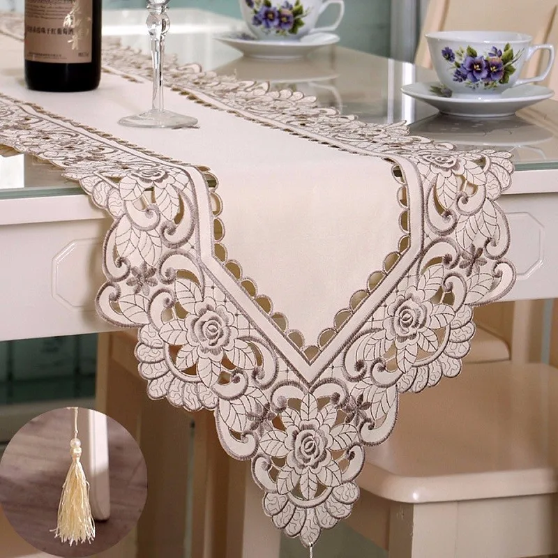 Pastoral Embroidery Hollow Flower Table Runner Mat Embroidered Floral Cutwork Tablecloth Covers Rectangle Flower Table Runners
Pastoral Embroidery Hollow Flower Table Runner Mat Embroidered Floral Cutwork Tablecloth Covers Rectangle Flower Table Runners