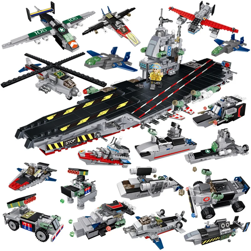 725Pcs Car Ship Plain 8 In 1 Airplane Carrier Model Educational Building Blocks Toys For Kids DIY Birthday Present Small Bricks
725Pcs Car Ship Plain 8 In 1 Airplane Carrier Model Educational Building Blocks Toys For Kids DIY Birthday Present Small Bricks