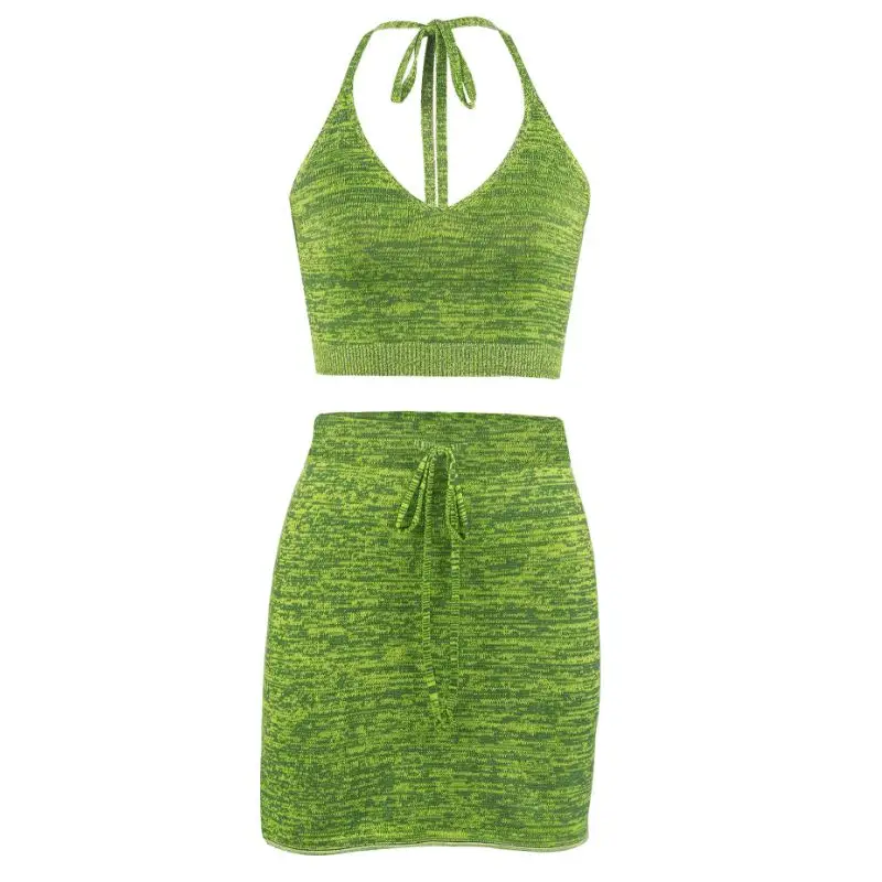 EleeMee 2021 New Arrival Fashion Two Piece Sets For Women Lace Up Crop Tops And Slimming Skirt Suit Solid Color Beach Size S-L 
EleeMee 2021 New Arrival Fashion Two Piece Sets For Women Lace Up Crop Tops And Slimming Skirt Suit Solid Color Beach Size S-L