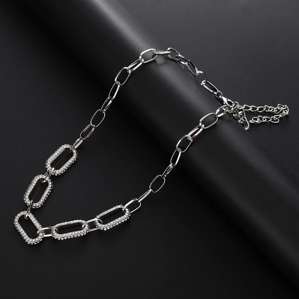 Rock Style Hollow Necklace Alloy Chain Zircon Rhinestone Neck Chain Women Girls Jewelry
Rock Style Hollow Necklace Alloy Chain Zircon Rhinestone Neck Chain Women Girls Jewelry