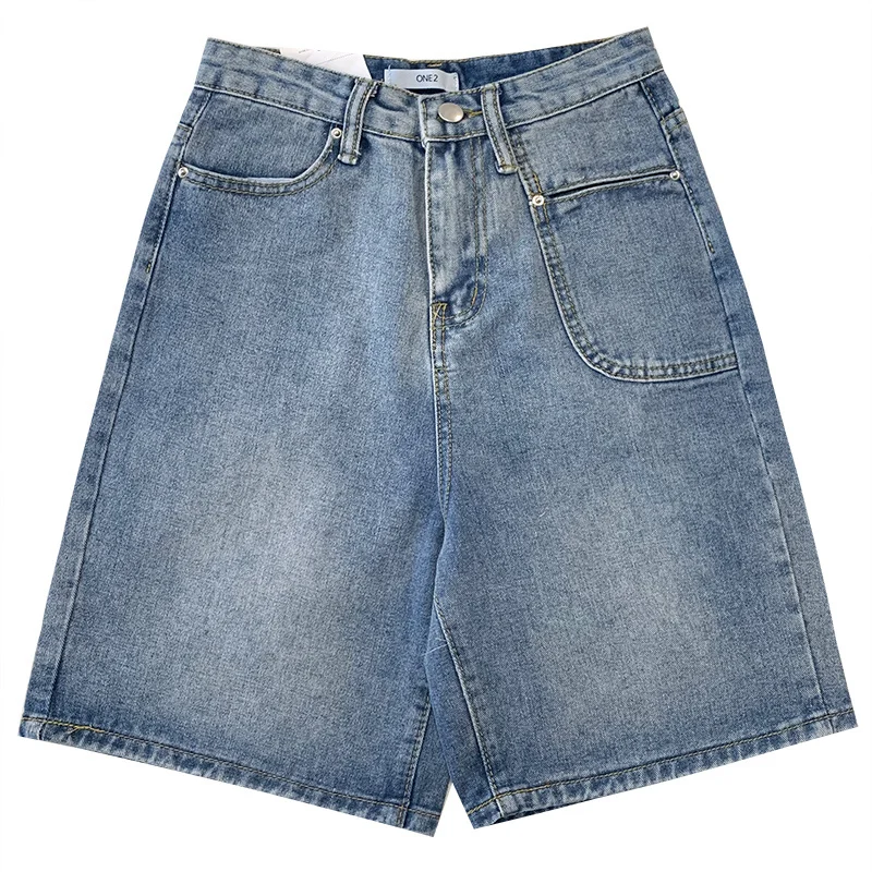 Pocket Asymmetric Design Denim Shorts Women Water Wash Frosted White Blue Summer High Waist Loose Skinny Jeans
Pocket Asymmetric Design Denim Shorts Women Water Wash Frosted White Blue Summer High Waist Loose Skinny Jeans