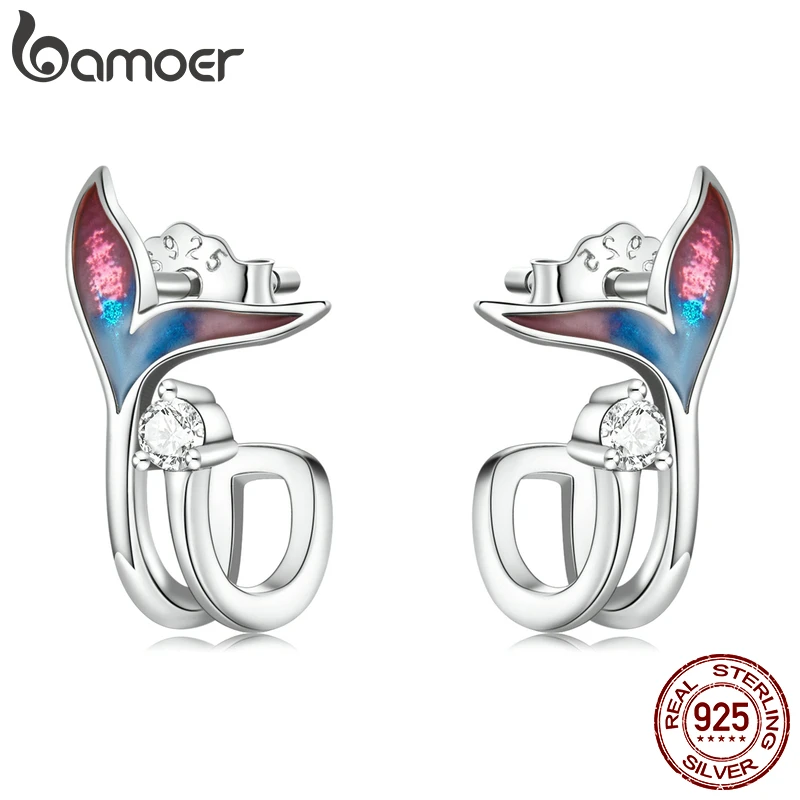 Bamoer 925 Sterling Silver Mermaid Tail Multilayer Stud Earrings Vintage Enamel Tail Piercing Women Silver Earrings Jewelry Gift
Bamoer 925 Sterling Silver Mermaid Tail Multilayer Stud Earrings Vintage Enamel Tail Piercing Women Silver Earrings Jewelry Gift