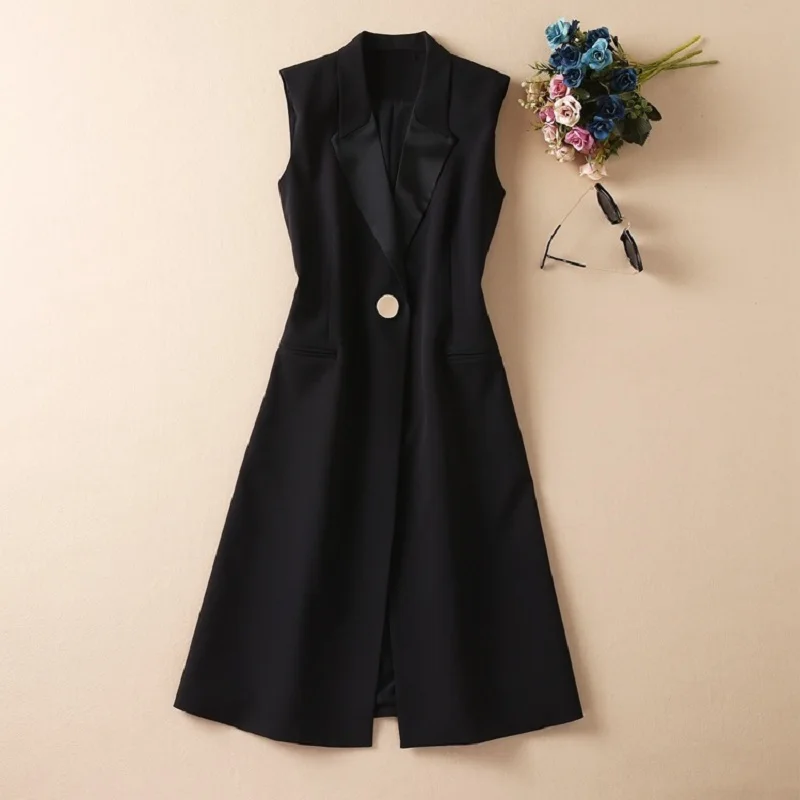 High Quality New Long Vest Jackets 2021 Autumn Fashion Women Notched Collar Single Button Long Blazer Outerwear Coats Female
High Quality New Long Vest Jackets 2021 Autumn Fashion Women Notched Collar Single Button Long Blazer Outerwear Coats Female