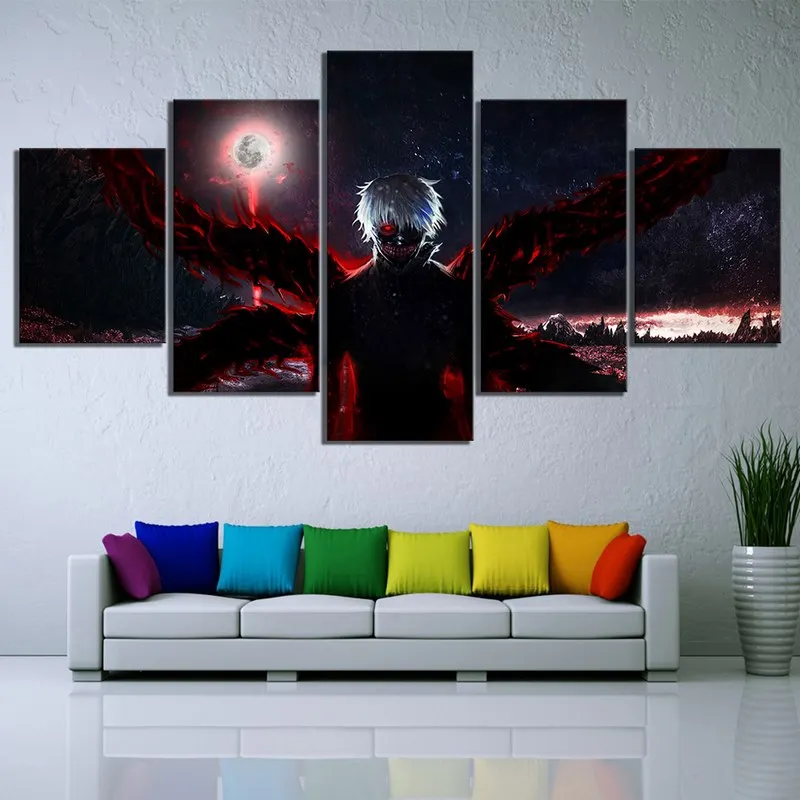 Canvas Paintings 5 Piece Anime Poster Cartoon Pictures Tokyo Ghoul Kanekiken Wall Art Pictures for Living Room Home Decoration
Canvas Paintings 5 Piece Anime Poster Cartoon Pictures Tokyo Ghoul Kanekiken Wall Art Pictures for Living Room Home Decoration
