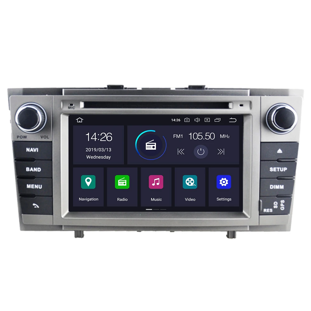 Автомобильный DVD плеер с GPS для Toyota Avensis T27 7 дюймов IPS Android 10 2009 2010 2011 2012 2013 2014 2019