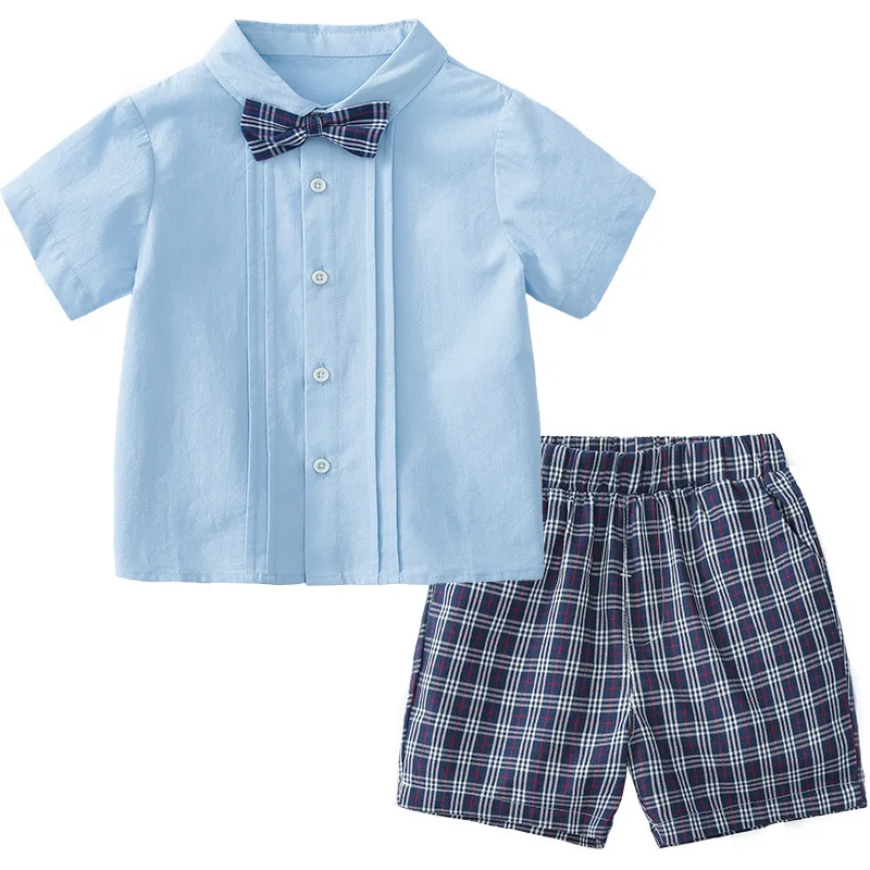 Little Boy Clothes Sets for Kids Summer Suit Children Blue Blouse+Plaid Shorts 2Pcs Outfits Spanish Korean Baby Birthday Sets
Little Boy Clothes Sets for Kids Summer Suit Children Blue Blouse+Plaid Shorts 2Pcs Outfits Spanish Korean Baby Birthday Sets