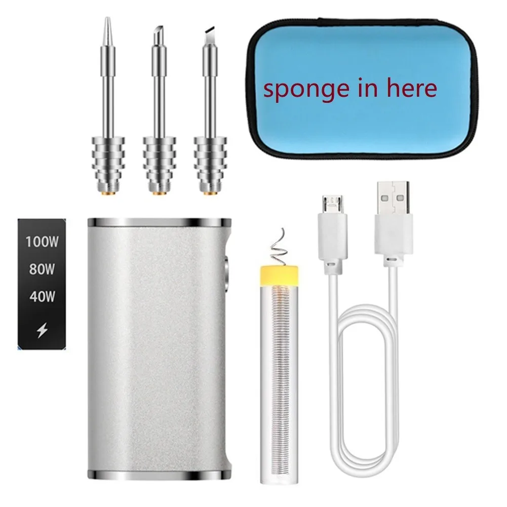 40/80/100W Digital Electric Soldering Iron USB Rechargeable 510 Interface Welding Iron Tip Kit Rework Repair Tools
40/80/100W Digital Electric Soldering Iron USB Rechargeable 510 Interface Welding Iron Tip Kit Rework Repair Tools
