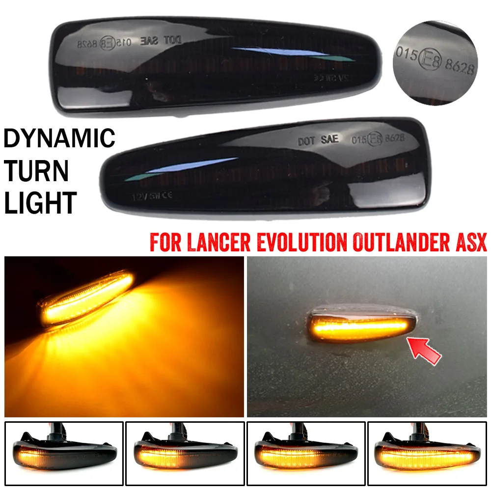 2pcs For Mistubishi Outlander Sport Mirage Sport Lancer Evolution X LED Dynamic Side Marker Turn Signal Lights 8351A001 
2pcs For Mistubishi Outlander Sport Mirage Sport Lancer Evolution X LED Dynamic Side Marker Turn Signal Lights 8351A001