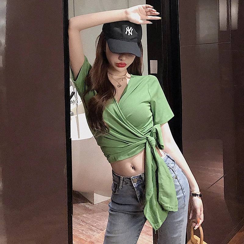 Ins Vetement Femme Sexy Summer Style Women's Clothing Fashion Brand Tees Crop Top Ladies Bandage Tops Backless T Shirts New
Ins Vetement Femme Sexy Summer Style Women's Clothing Fashion Brand Tees Crop Top Ladies Bandage Tops Backless T Shirts New