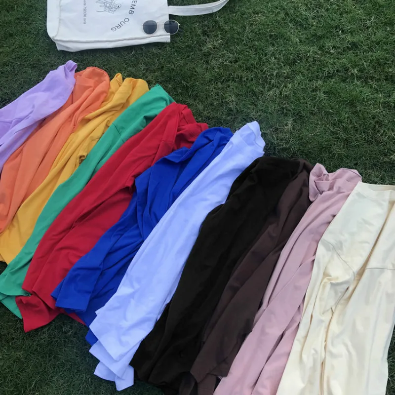 T-shirts Women Loose Solid Simple Trendy Harajuku Womens O-Neck Korean Long Sleeve Students Soft Leisure Clothing Various Color 
T-shirts Women Loose Solid Simple Trendy Harajuku Womens O-Neck Korean Long Sleeve Students Soft Leisure Clothing Various Color