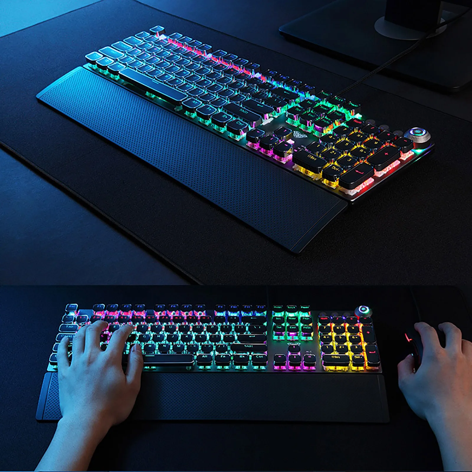 New Steampunk Gaming Mechanical Keyboard Metal Panel Round Retro Keycap Backlit Wired Computer Peripherals For Desktop Laptop
New Steampunk Gaming Mechanical Keyboard Metal Panel Round Retro Keycap Backlit Wired Computer Peripherals For Desktop Laptop
