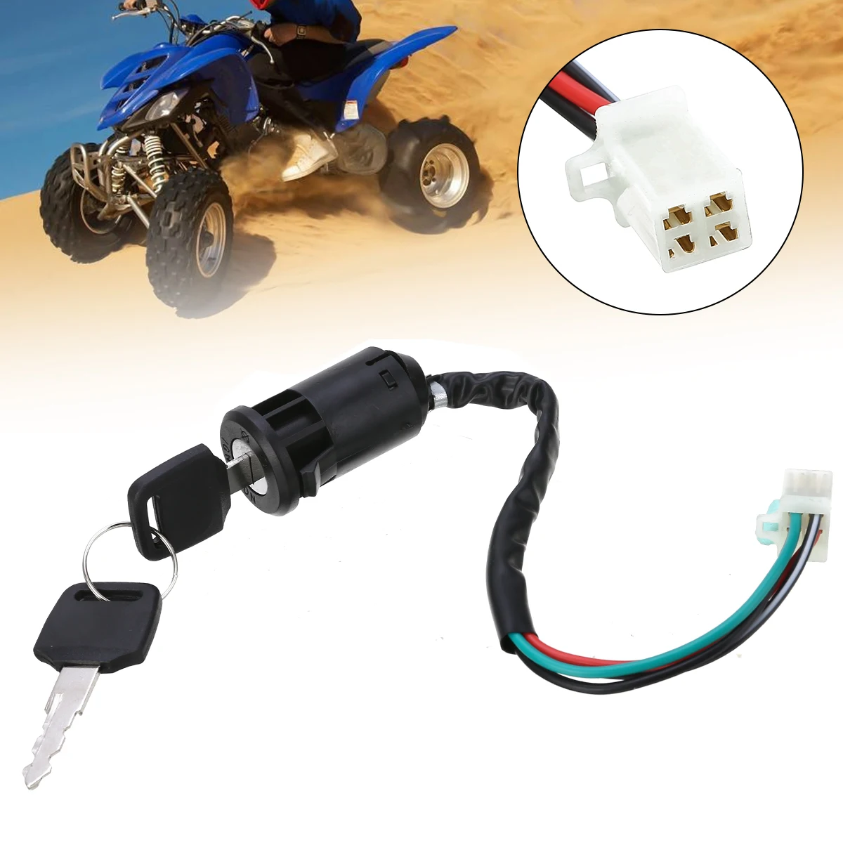 1 шт. прочный ключ зажигания 4-контактный разъем вкл/выкл швейная для 110cc 125cc 140cc Dirt Pit Quad велосипедный замок 
1 шт. прочный ключ зажигания 4-контактный разъем вкл/выкл швейная для 110cc 125cc 140cc Dirt Pit Quad велосипедный замок