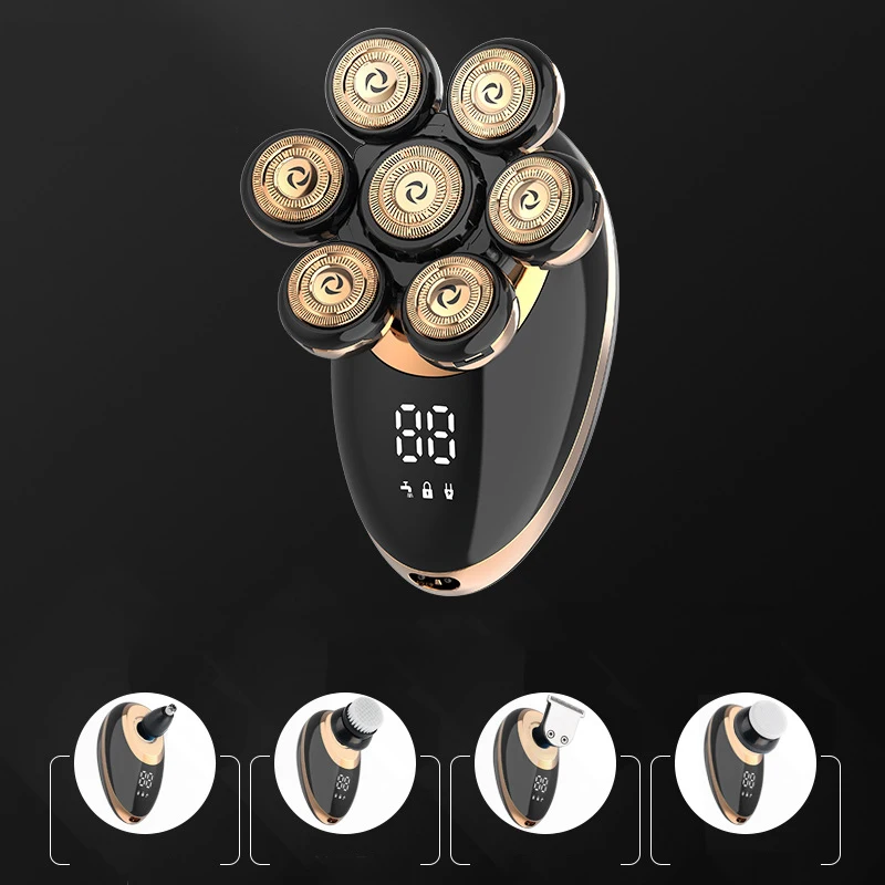 7 In 1 4D Men's Rechargeable Bald Head Electric Shaver 7 Floating Heads Beard Nose Ear Hair Trimmer Razor Clipper Facial Brush
7 In 1 4D Men's Rechargeable Bald Head Electric Shaver 7 Floating Heads Beard Nose Ear Hair Trimmer Razor Clipper Facial Brush