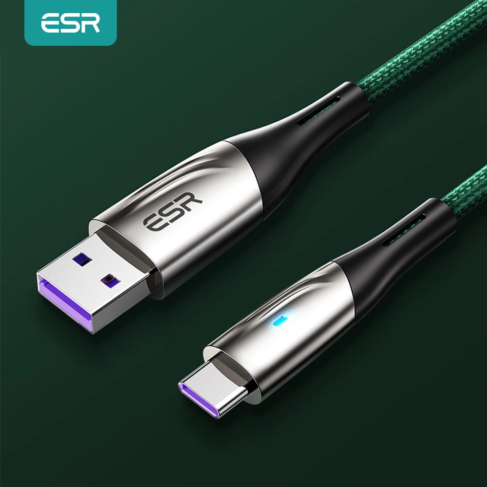 ESR 5A USB C Cable Super Charge Type C Cables Mobile Phones Cable Wires for Huawei P40 30 Pro Xiaomi mi 11 Honor Fast Charging
ESR 5A USB C Cable Super Charge Type C Cables Mobile Phones Cable Wires for Huawei P40 30 Pro Xiaomi mi 11 Honor Fast Charging