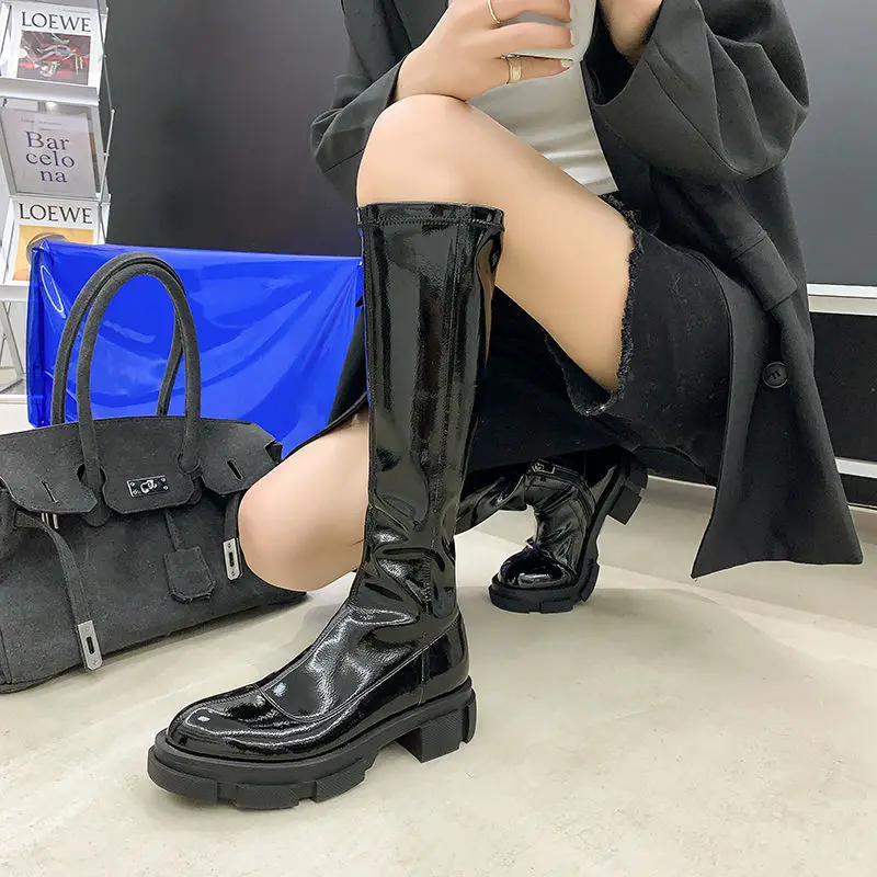 2021 New Martin Boots Patent Leather Mid Heel Springy Thigh Platform Skinny Boots High Leg Fashion All-Matching Women's Shoes
2021 New Martin Boots Patent Leather Mid Heel Springy Thigh Platform Skinny Boots High Leg Fashion All-Matching Women's Shoes