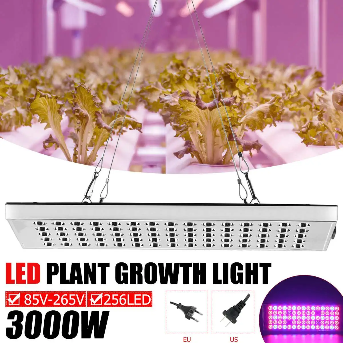 

LED Grow Light 3000W 85-265V LED Full Spectrum Phyto Lamp Greenhouse Hydroponic Plant Growth Lighting Flower Seedlings Grow Lamp