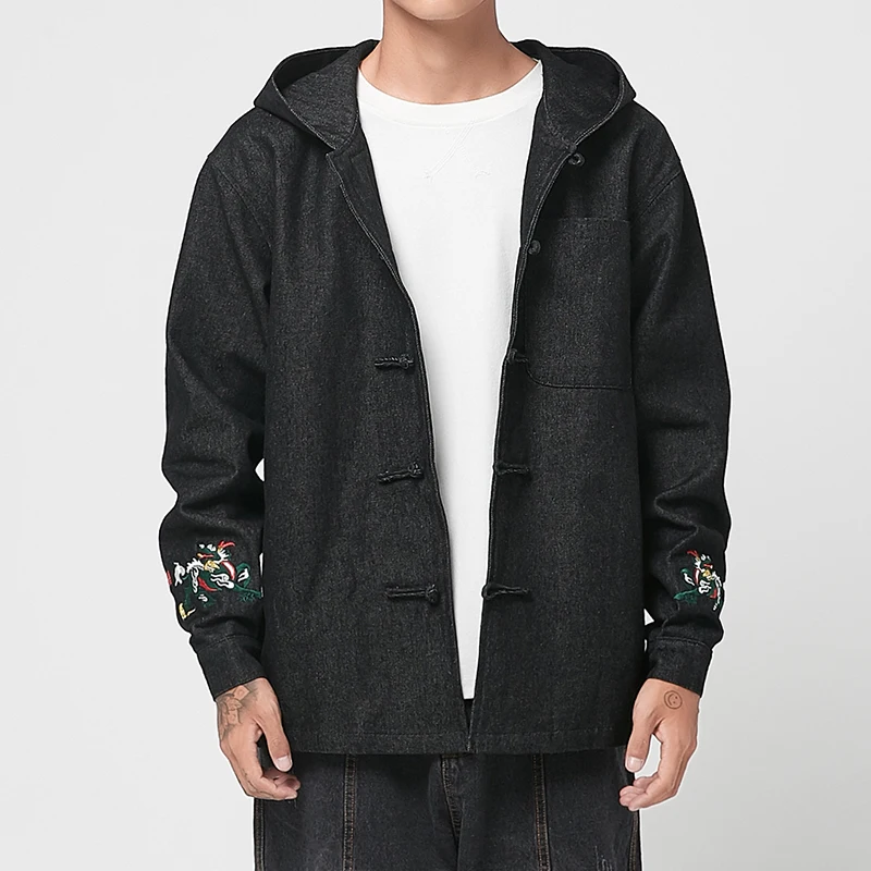 2020 Men Autumn Traditional Chinese Style Tang Suit Embroidery Hanfu Hooded Jackets Kung Fu Tai Chi Buckle Coats
2020 Men Autumn Traditional Chinese Style Tang Suit Embroidery Hanfu Hooded Jackets Kung Fu Tai Chi Buckle Coats