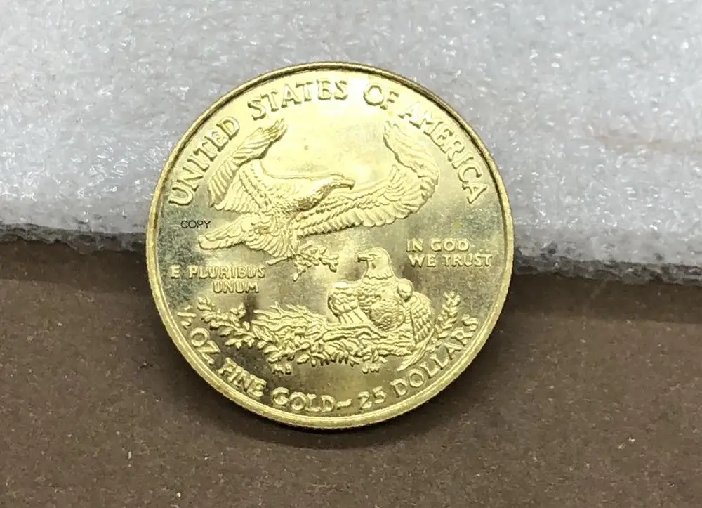 Соединенные Штаты 25 долларов флешка монета 1990 латунная металлическая Ювелирная