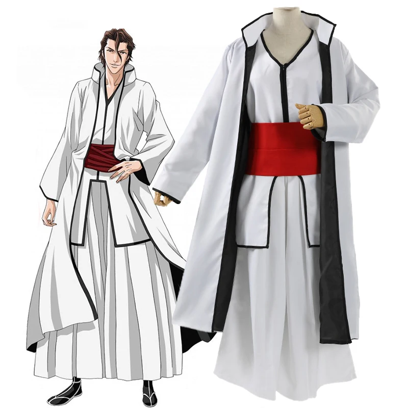 Кимоно Aizen с рисунком из аниме отбеливатель юбка плащ брюки пояс Женский костюм