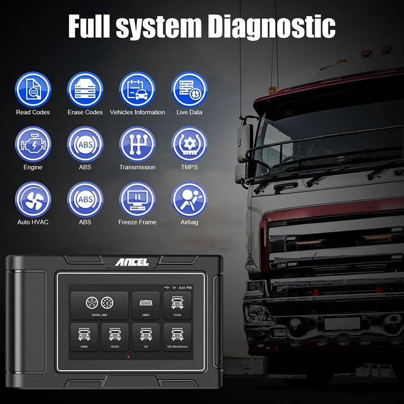Диагностический инструмент для грузовика ANCEL HD3200 12 В OBD2 Автомобильный сканер 24