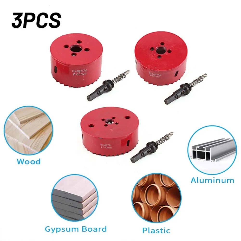 3pc 60/80/100mm M42 Metal Hole Saw Holesaw Arbor Pilot DrillBit Wood Plastic+Rod
3pc 60/80/100mm M42 Metal Hole Saw Holesaw Arbor Pilot DrillBit Wood Plastic+Rod