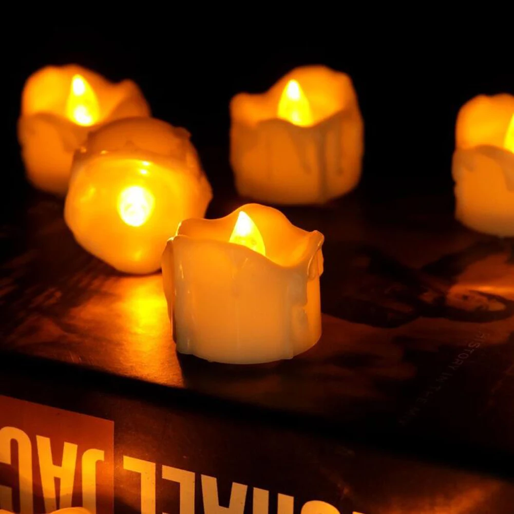 Светодиодный Чай светильник s Candles1PCS беспламенные Свечи Батарея свечи падение r