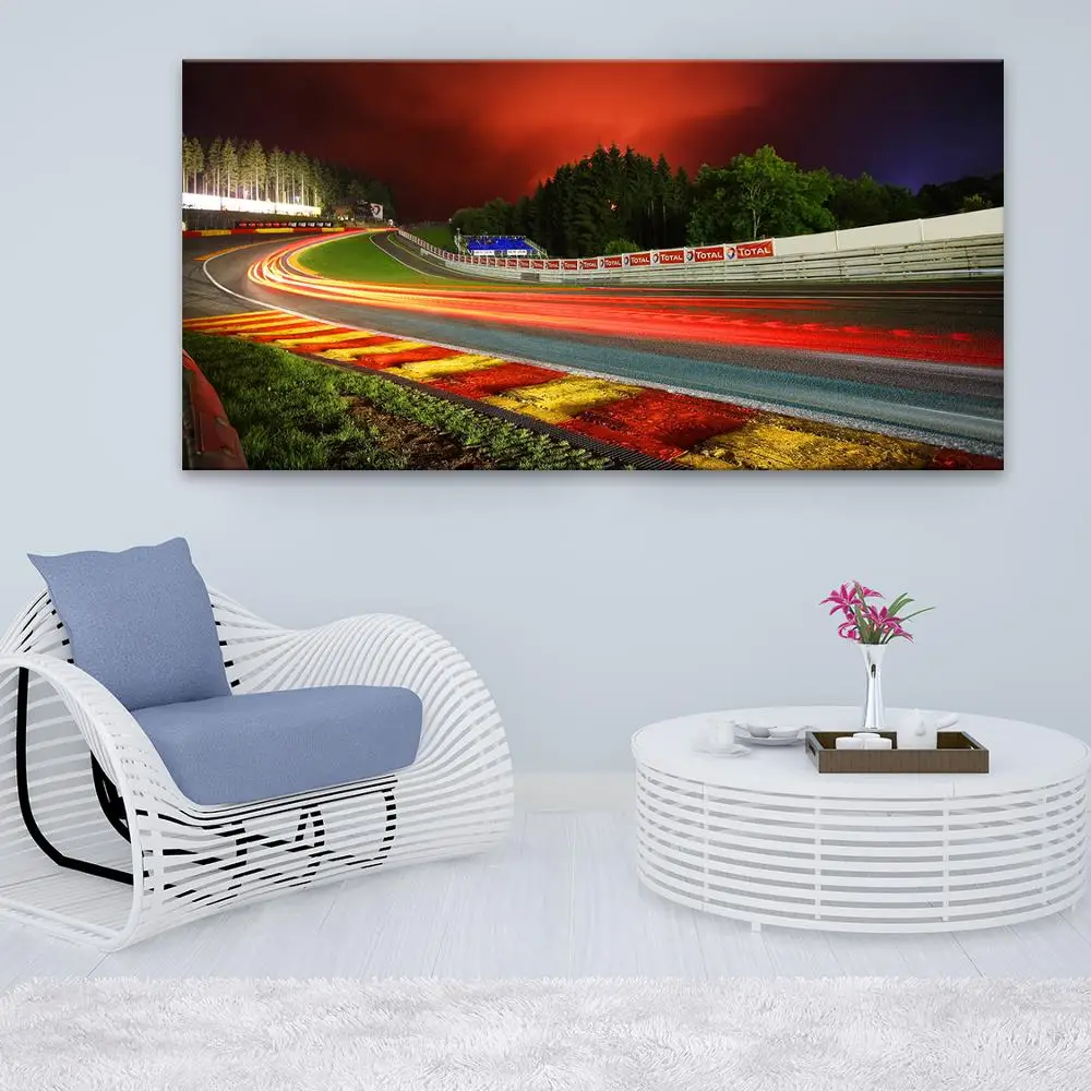 Wall Art Poster Nurburgring Rally Road Sports Car Track night view Print Canvas Painting 1 pieces Living Room Home Decor Picture | Дом и сад