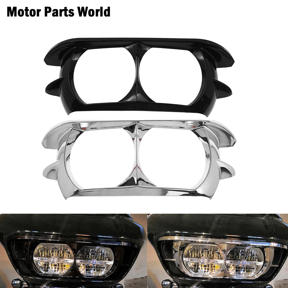 Motorcycle Dual Headlight Fairing Trim Bezel Scowl Headlamp Cover For Harley Touring Road Glide Special FLTRXS FLTRX FLTRU 15-21
Motorcycle Dual Headlight Fairing Trim Bezel Scowl Headlamp Cover For Harley Touring Road Glide Special FLTRXS FLTRX FLTRU 15-21