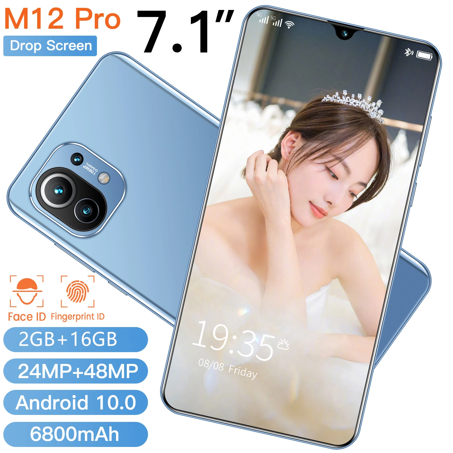 Смартфон глобальная версия M12 Pro, 7,1 дюйма, 6800 мАч, 10 ядер, 24 + 48 Мп, 2 + 16 ГБ, две SIM-карты
Смартфон глобальная версия M12 Pro, 7,1 дюйма, 6800 мАч, 10 ядер, 24 + 48 Мп, 2 + 16 ГБ, две SIM-карты
