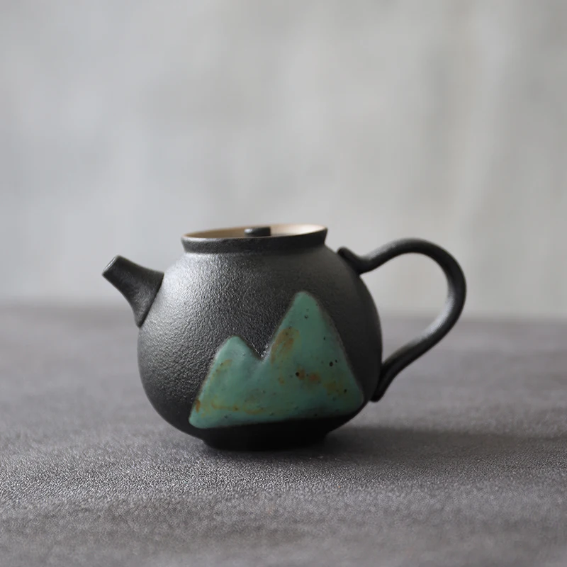 

Черные керамические чайники LUWU, горный Китайский кунг-фу, чайник, посуда для напитков