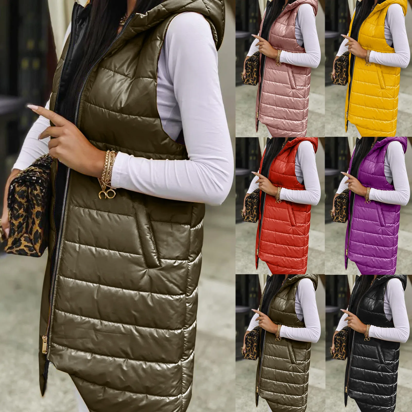 Vogue Autumn Winter Long Cotton-Padded Vest Women Jacket Korean Hooded Sleeveless Coat Oversize Slim Warm Ladies Waistcoat 5XL
Vogue Autumn Winter Long Cotton-Padded Vest Women Jacket Korean Hooded Sleeveless Coat Oversize Slim Warm Ladies Waistcoat 5XL