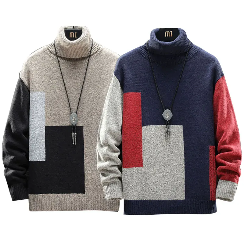 New Fashion Designer Sweater Men Long Sleeve Sweats Men's Sweater Winter Turtleneck Pullover Long Sleeve Patchwork Warm
New Fashion Designer Sweater Men Long Sleeve Sweats Men's Sweater Winter Turtleneck Pullover Long Sleeve Patchwork Warm