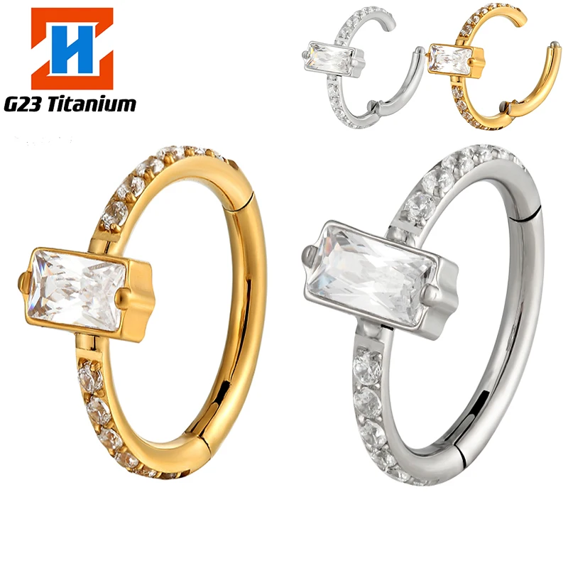 G23 Titanium Piercing Hinged Earrings Cross Square Hoop Zircon Daith Clicker Tragus Helix Septum Ear Clips Body Piercing Jewelry 
G23 Titanium Piercing Hinged Earrings Cross Square Hoop Zircon Daith Clicker Tragus Helix Septum Ear Clips Body Piercing Jewelry