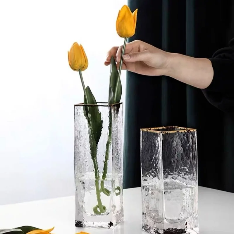 Glass Heart Vase Gold Square Mouth Living Room Transparent Flower Arrangement Creative Decoration Utensils Table Hydroponics
Glass Heart Vase Gold Square Mouth Living Room Transparent Flower Arrangement Creative Decoration Utensils Table Hydroponics