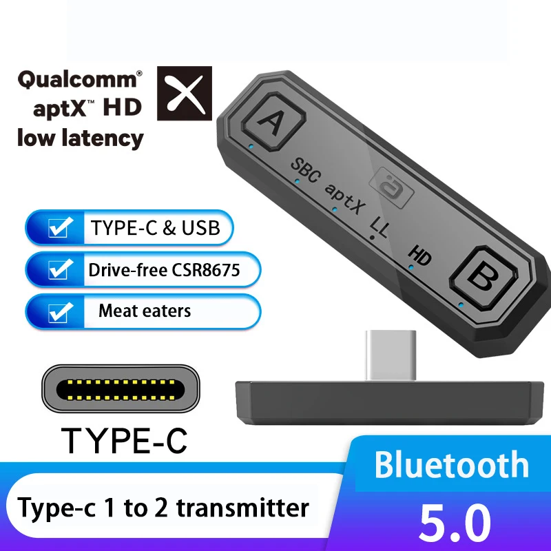 MR285 Bluetooth 5.0 Wireless Audio Transmitter APTX HD/LL USB Type C Transceiver Adapter For Nintendo Switch Lite PS4 TV 
MR285 Bluetooth 5.0 Wireless Audio Transmitter APTX HD/LL USB Type C Transceiver Adapter For Nintendo Switch Lite PS4 TV