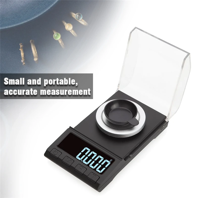 

0.001g High Precision Electronic Scales 10g/20g/50g/100g Digital Weighing Gem Jewelry Diamond Laboratory Balance Milligram Scale