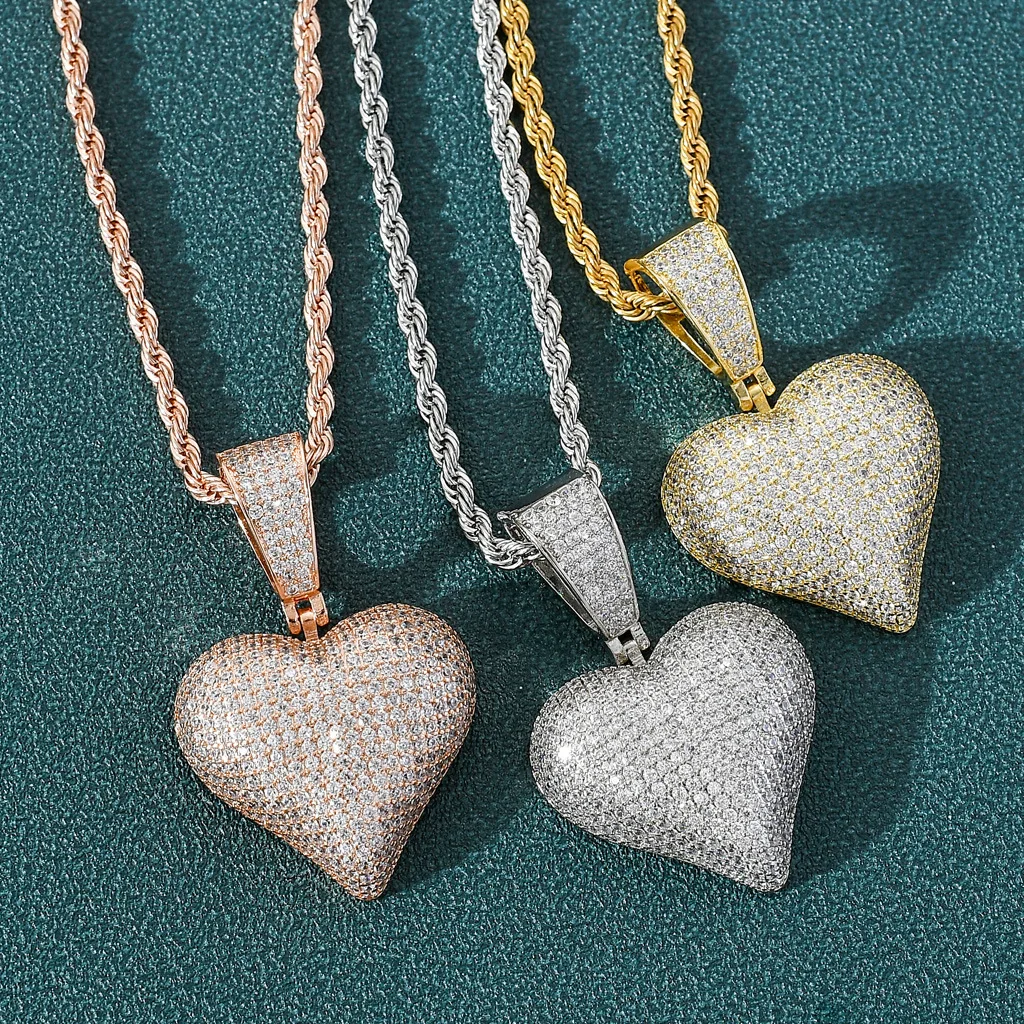 European and American hip-hop new love pendant rose gold micro-inlaid zircon personality heart-shaped male and fema
European and American hip-hop new love pendant rose gold micro-inlaid zircon personality heart-shaped male and fema