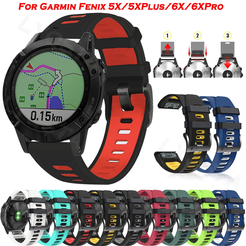 Silicone Quick Release Straps For Garmin Fenix 5X/5XPlus/6X/6XPro/3/3HR/Descent MK1/D2 Delta PX Smartwatch Bracelet Wristband
Silicone Quick Release Straps For Garmin Fenix 5X/5XPlus/6X/6XPro/3/3HR/Descent MK1/D2 Delta PX Smartwatch Bracelet Wristband