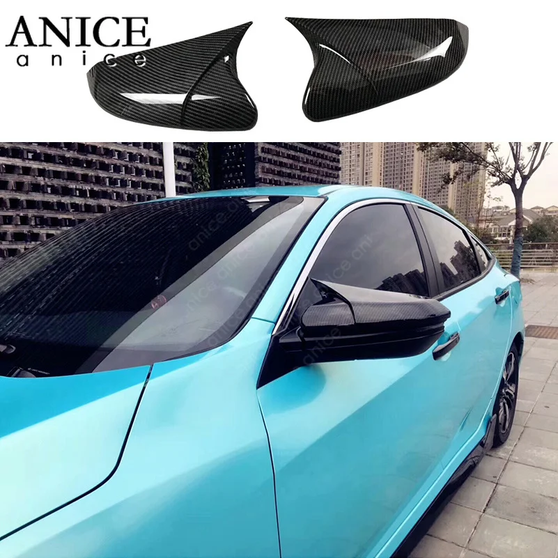 2 шт. автомобильные зеркала заднего вида из углеродного волокна для Honda Civic 2016 2017