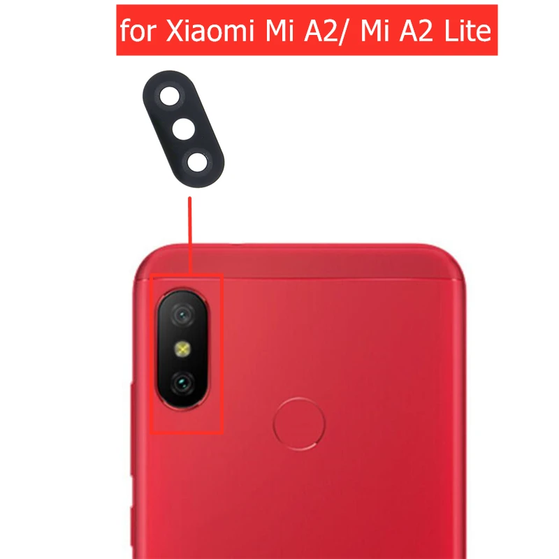 2 шт. для камеры Xiaomi Mi A2/ A2 Lite стеклянный объектив задняя камера с клеем 3M запасные