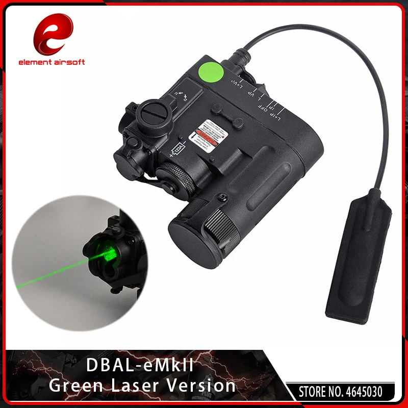 Element Airsoft DBAL D2 зеленый и ИК лазерный EMKII тактический фонарь подсветка для оружия