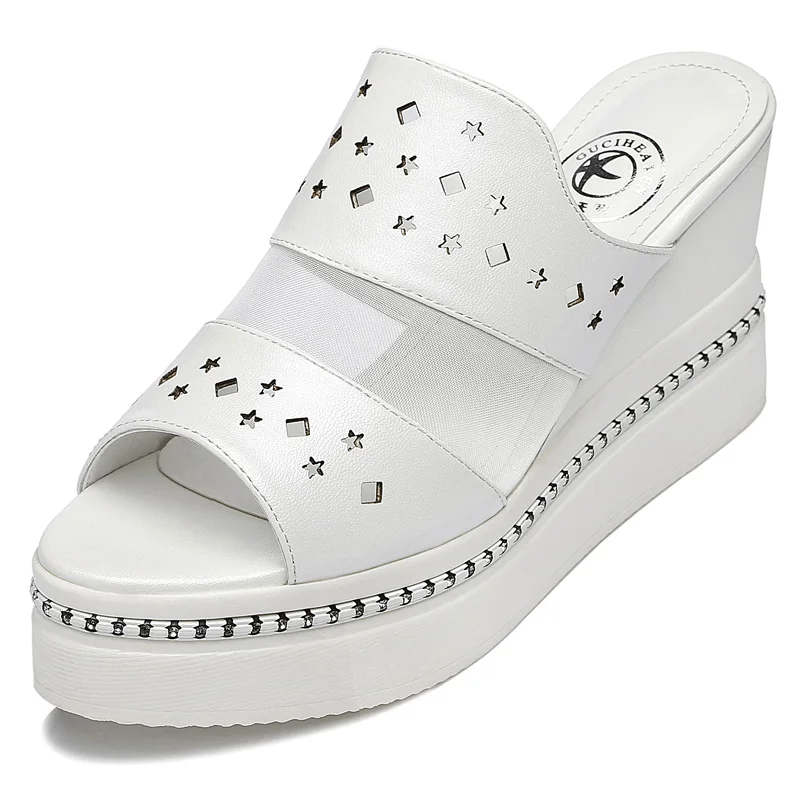 Тапки из сетчатой пряжи с открытым носком, женская обувь на толстой подошве, женская обувь на танкетке
Тапки из сетчатой пряжи с открытым носком, женская обувь на толстой подошве, женская обувь на танкетке