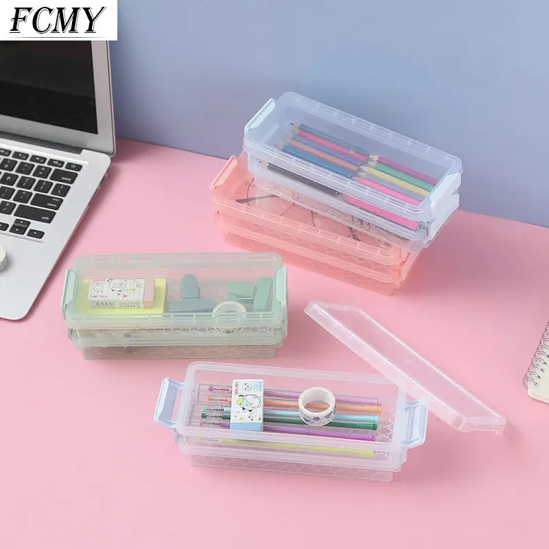 Kawaii PP Plastic Transparent Pencil Case Double Layer Multifunction Pen Stationery Box Kids Large Capacity Storage Organizer
Kawaii PP Plastic Transparent Pencil Case Double Layer Multifunction Pen Stationery Box Kids Large Capacity Storage Organizer