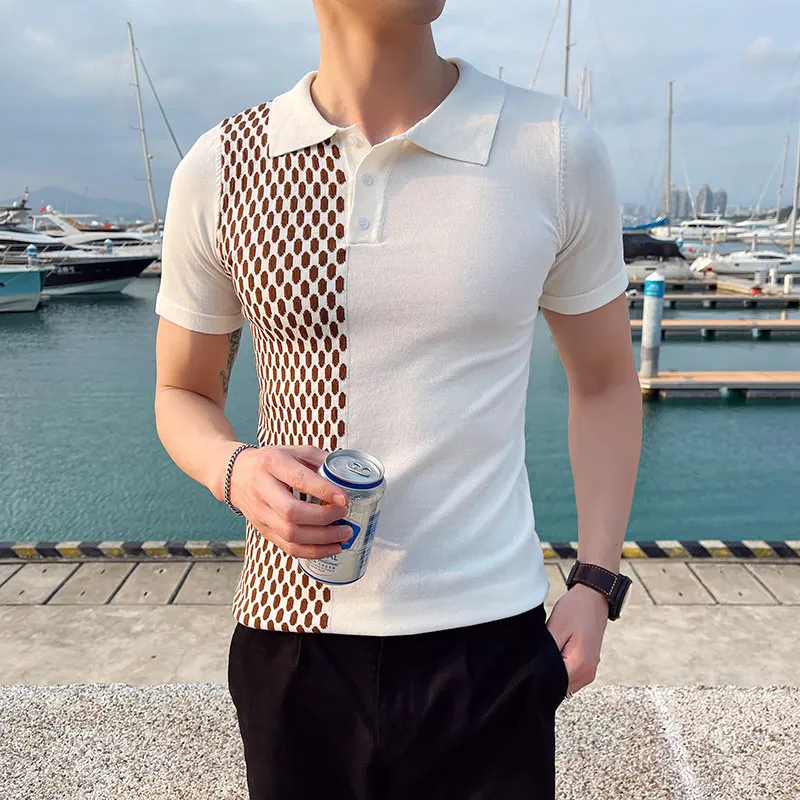 Top Quality Summer Holiday Style Casual Polo Shirts Men Clothing Fashion Patchwork Color Slim Fit Knitted Tee Shirt Homme 3XL-M
Top Quality Summer Holiday Style Casual Polo Shirts Men Clothing Fashion Patchwork Color Slim Fit Knitted Tee Shirt Homme 3XL-M