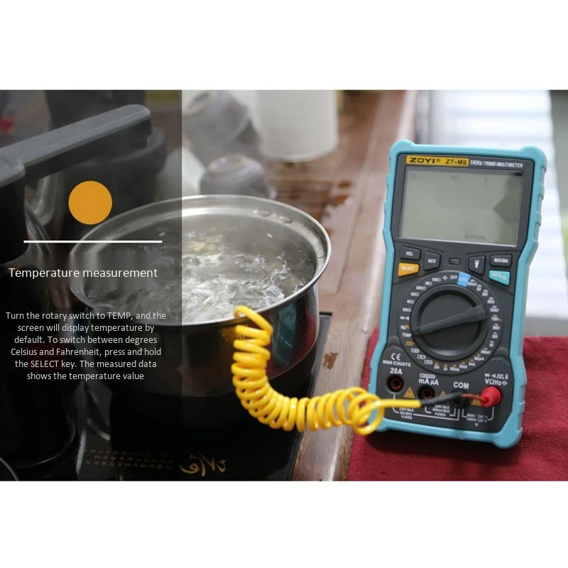 ZOYI ZT-M0 Smart Manual Digital Multimeter LCD Display 6000 Counts Voltage Square Wave Output Capacitance Battery Tester DMM
ZOYI ZT-M0 Smart Manual Digital Multimeter LCD Display 6000 Counts Voltage Square Wave Output Capacitance Battery Tester DMM